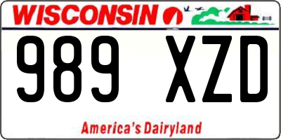 WI license plate 989XZD