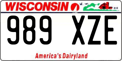 WI license plate 989XZE