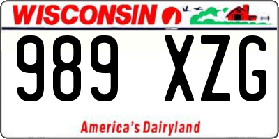 WI license plate 989XZG