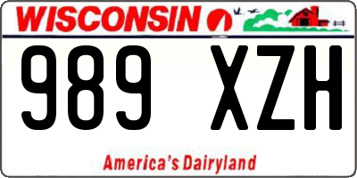WI license plate 989XZH