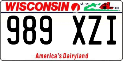 WI license plate 989XZI