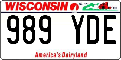 WI license plate 989YDE