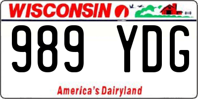 WI license plate 989YDG