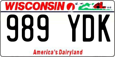 WI license plate 989YDK