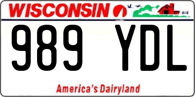 WI license plate 989YDL