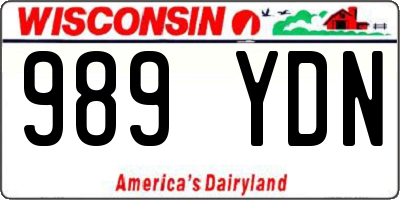 WI license plate 989YDN