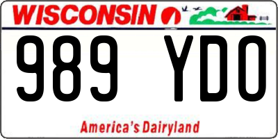 WI license plate 989YDO