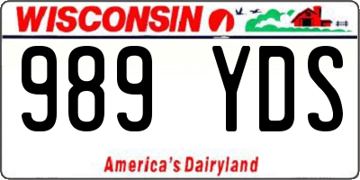 WI license plate 989YDS