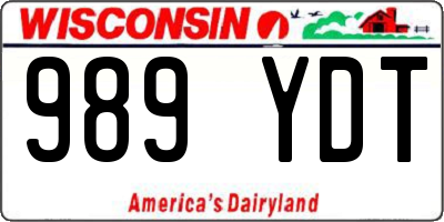 WI license plate 989YDT