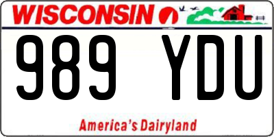 WI license plate 989YDU