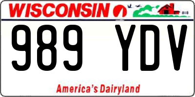 WI license plate 989YDV