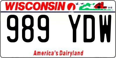 WI license plate 989YDW