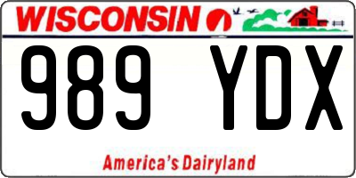 WI license plate 989YDX