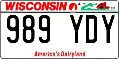 WI license plate 989YDY