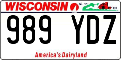 WI license plate 989YDZ
