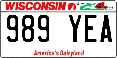 WI license plate 989YEA