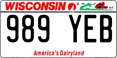 WI license plate 989YEB