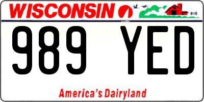 WI license plate 989YED