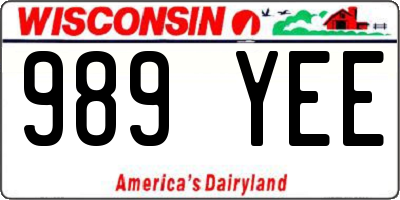 WI license plate 989YEE