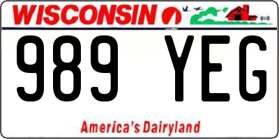 WI license plate 989YEG