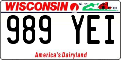 WI license plate 989YEI