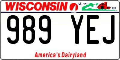WI license plate 989YEJ
