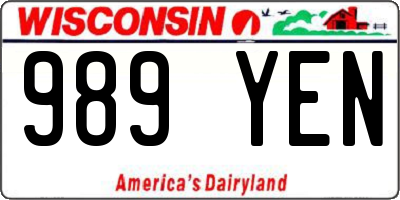 WI license plate 989YEN