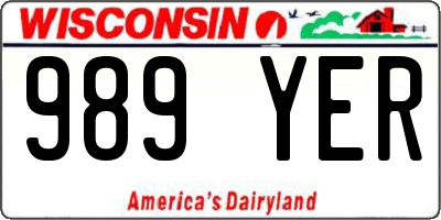 WI license plate 989YER