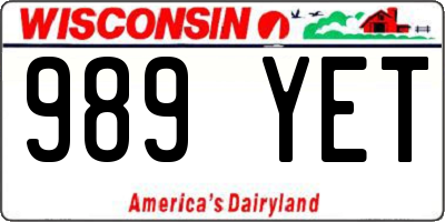 WI license plate 989YET