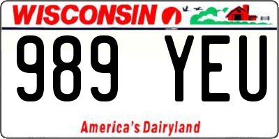 WI license plate 989YEU