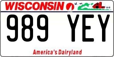 WI license plate 989YEY