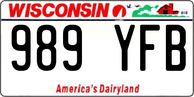 WI license plate 989YFB