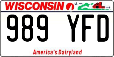 WI license plate 989YFD