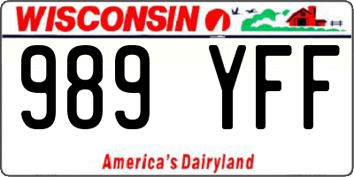 WI license plate 989YFF