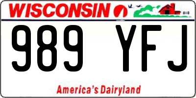 WI license plate 989YFJ