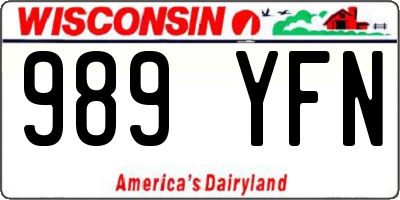 WI license plate 989YFN