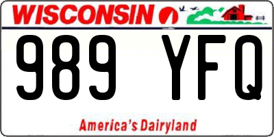 WI license plate 989YFQ