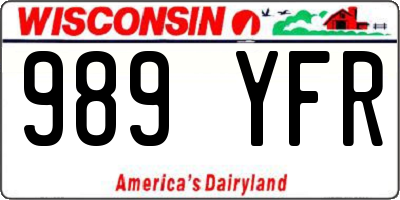 WI license plate 989YFR