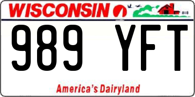 WI license plate 989YFT