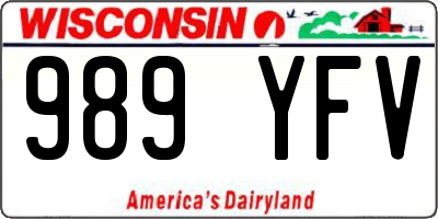 WI license plate 989YFV