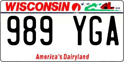 WI license plate 989YGA