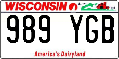 WI license plate 989YGB