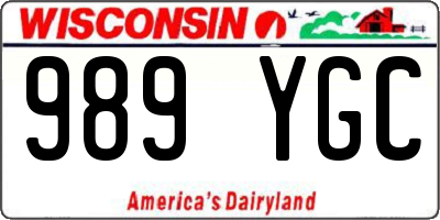 WI license plate 989YGC