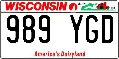 WI license plate 989YGD