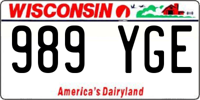 WI license plate 989YGE