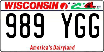 WI license plate 989YGG
