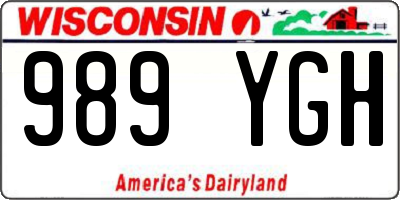 WI license plate 989YGH