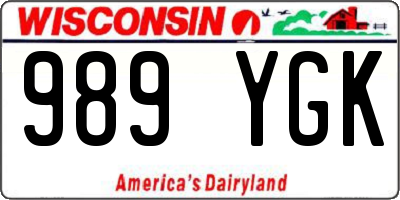 WI license plate 989YGK