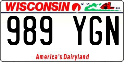 WI license plate 989YGN
