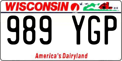 WI license plate 989YGP